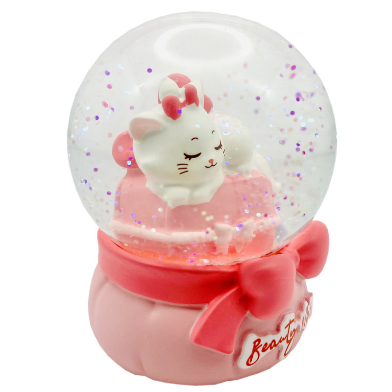 گوی چراغ‌دار مدل BEAUTY MARIE طرح گربه اشرافی کد D7134