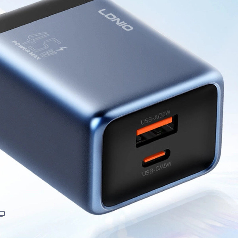 شارژر دیواری 45 وات الدینیو مدل Q12 به همراه کابل USB-C
