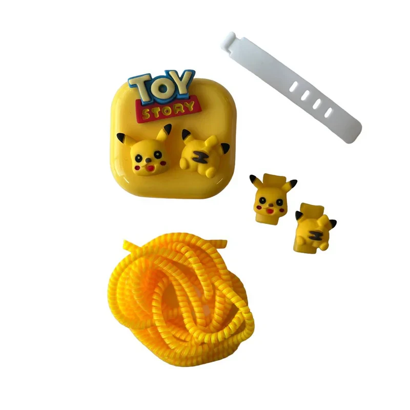 محافظ کابل کریستالی مدل toy story به همراه محافظ شارژر دیواری مجموعه 5 عددی