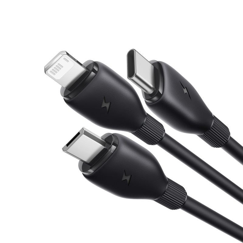 کابل تبدیل USB به لایتنینگUSB-Cmicro-USB بیسوس مدل Ultra-Fast 3.5A طول 1.3 متر