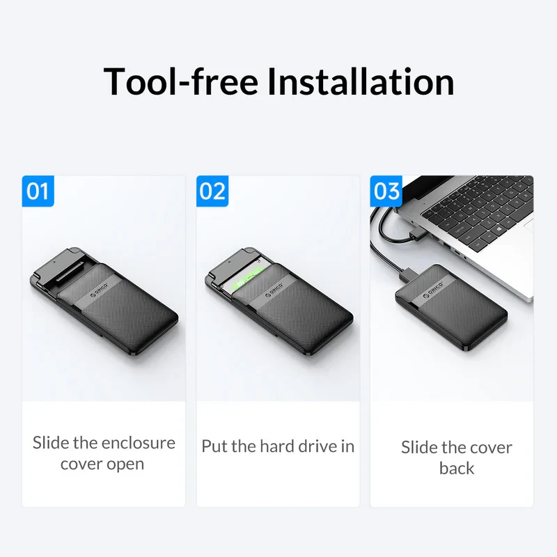 قاب هارددیسک اکسترنال 2.5 اینچی usb-C اوریکو مدل 2577C3-V1