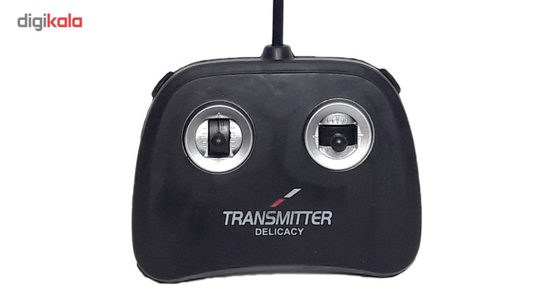 ماشین کنترلی مدل دیوانه با قابلیت حرکت 360 درجه، حرکت روی دو طرف و سطوح مختلف، دارای چراغ و افکت صوتی، بدنه پلاستیکی و 6 چرخ شفاف