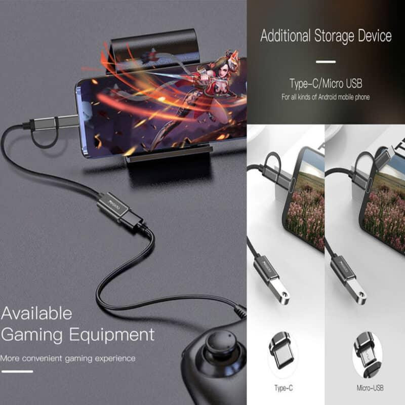 مبدل OTG microUSB USB-C به USB 3.0 یسیدو مدل GS02