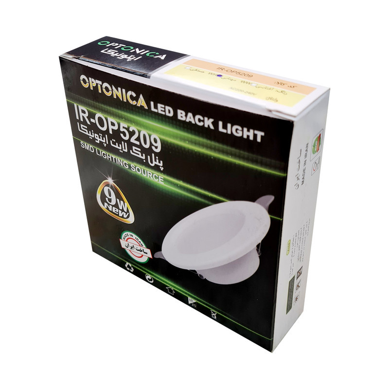 پنل ال ای دی 9 وات اپتونیکا مدل تک حالته کد IR-OP5209 بسته 10 عددی