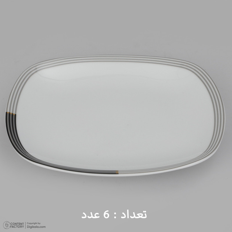 سرویس غذاخوری 27 پارچه 6 نفر چینی زرین ایران مدل وگاس اوریت سری کواترو درجه عالی