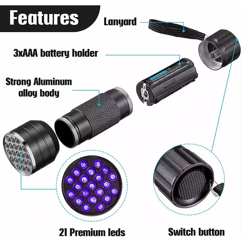 چراغ قوه اکی یس مدل UV LIGHT 21