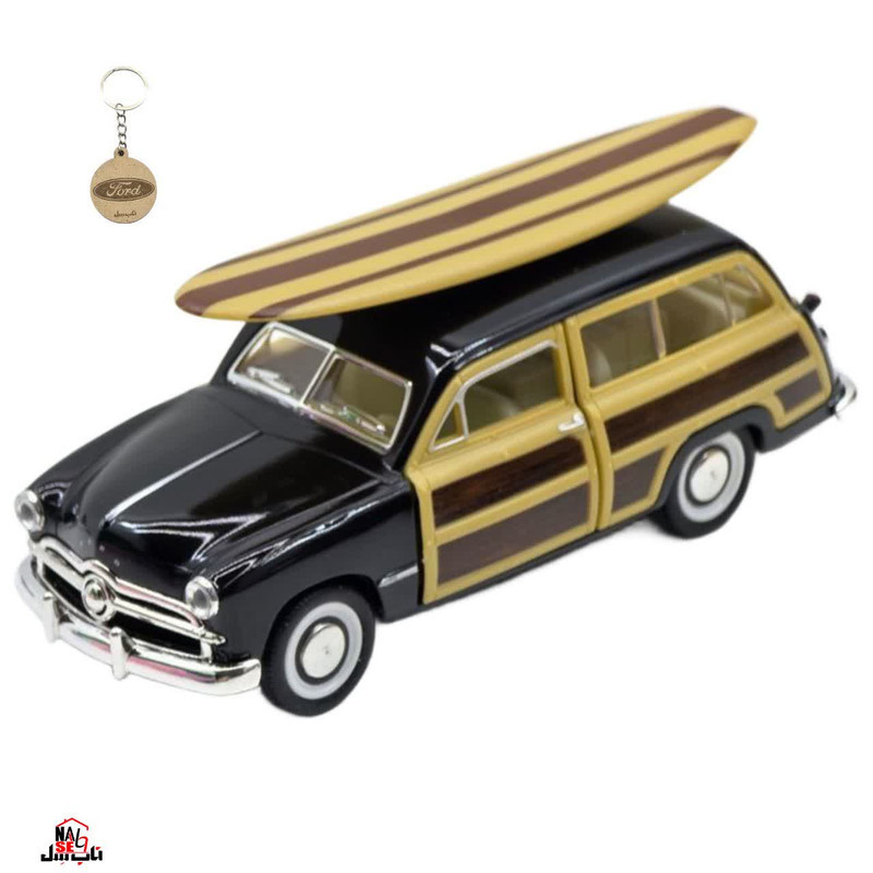 ماکت ماشین کینزمارت مدل فلزی فورد وودی واگن 1949 ساحلی FORD WOODY WAGON به همراه جاسوییچی