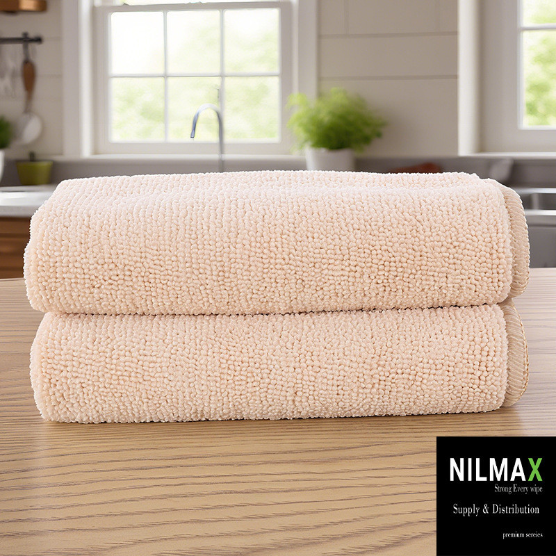 دستمال نظافت خانه و آشپزخانه میکروفایبر، حوله‌ای مدل NILMAX H008 بسته 5 عددی