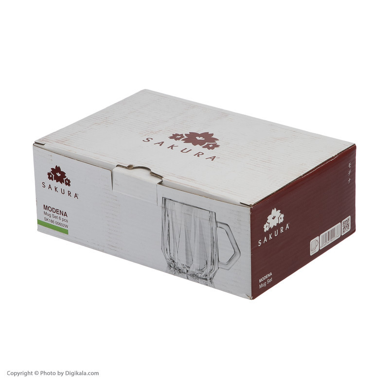 نیم لیوان ساکورا مدل مودنا کد SK18600602W بسته 6 عددی