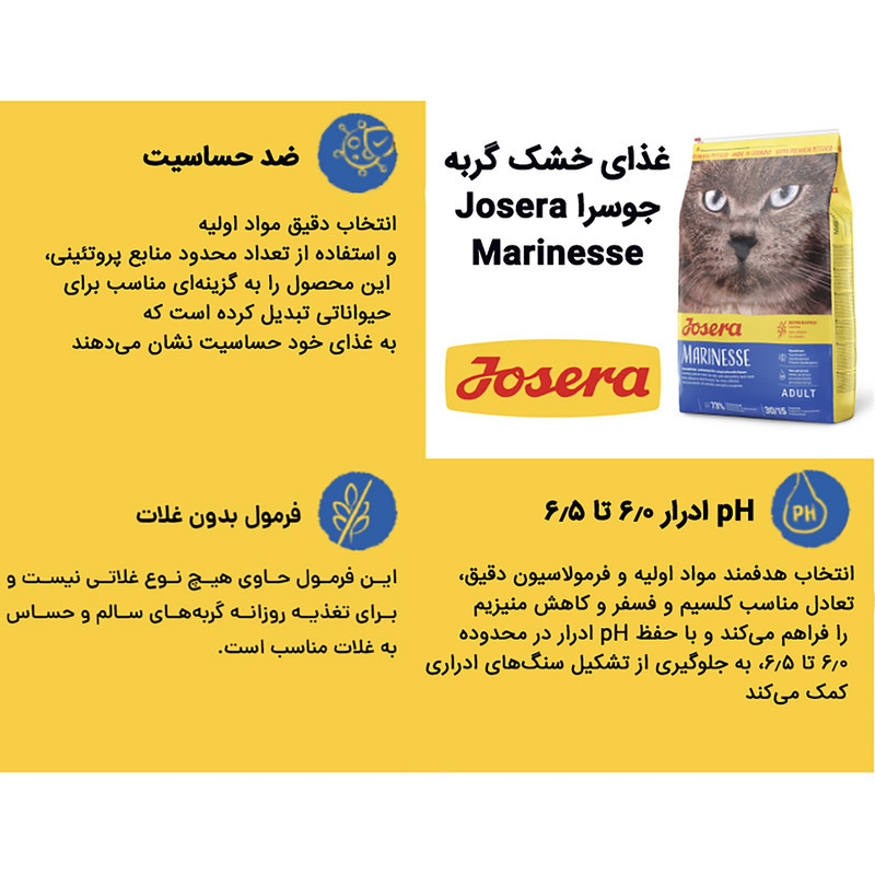 غذای خشک گربه جوسرا مدل Marinesse ضد حساسیت وزن 2 کیلوگرم