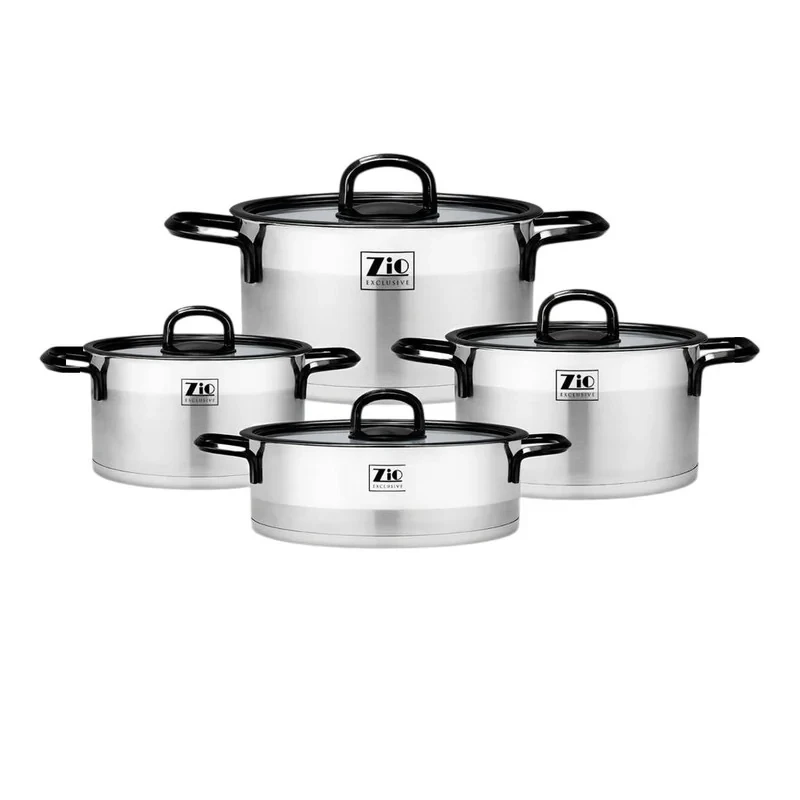 سرویس قابلمه و تابه استیل ۸ پارچه زیو مدل ZCS-13784S26