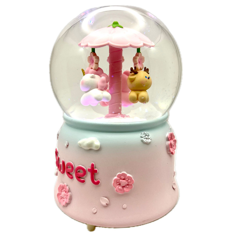 گوی موزیکال مدل پمپی Sweet طرح کراسل حیوانات دوست داشتنی کد PA1623.2.200