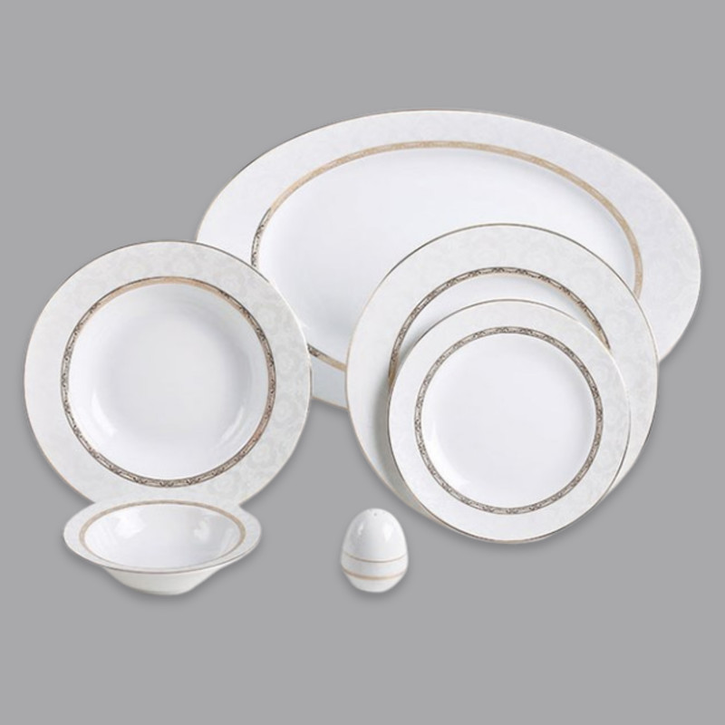 سرویس غذاخوری 102 پارچه 12 نفر چینی زرین ایران مدل Gift Top Grade