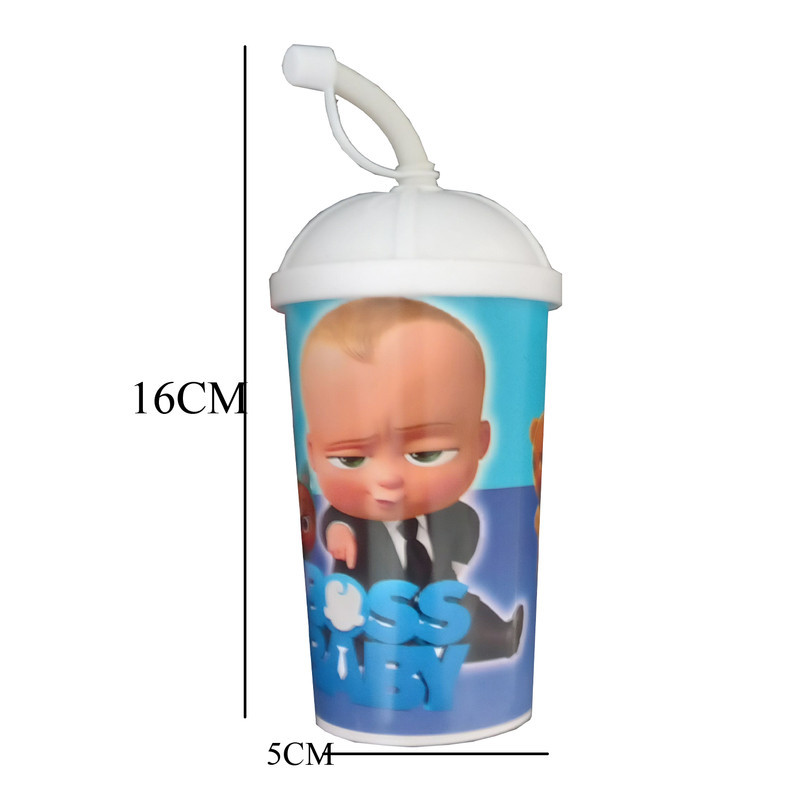 لیوان کودک مدل نی دار طرح بچه رئیس کد m-2