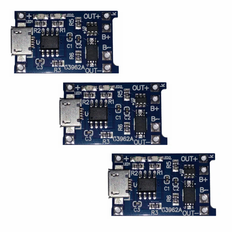 ماژول شارژر باتری  مدل TP- 4056 Micro USB بسته 3 عددی