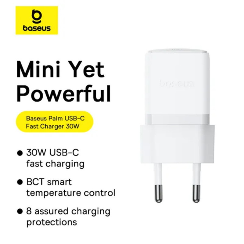 شارژر دیواری 30 وات بیسوس مدل Palm 1C 30W EU