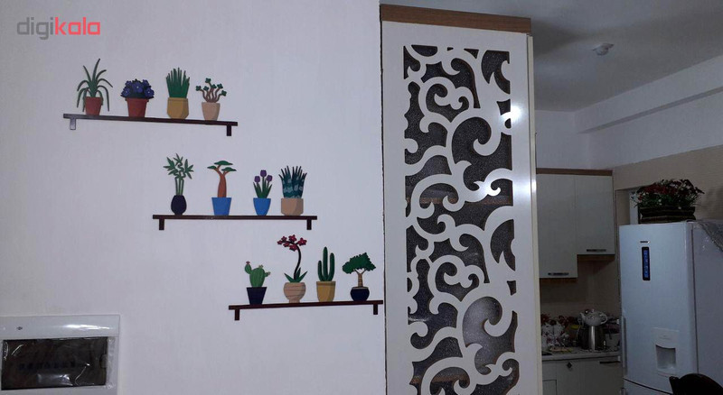 استیکر چوبی ژیوار طرح طاقچه گلهای بهاری