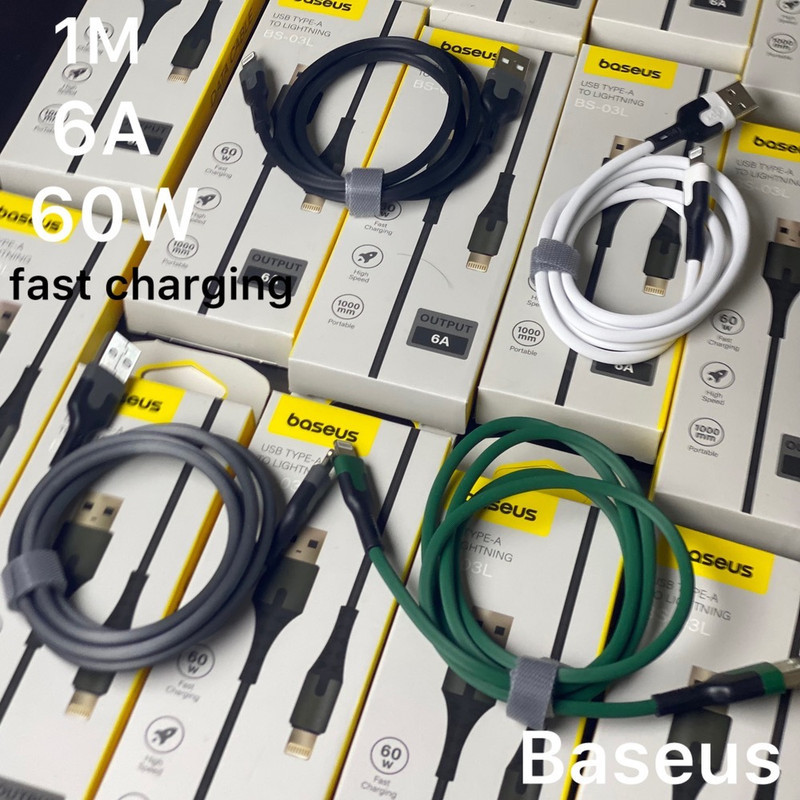 کابل تبدیل USB به لایتنینگ باسئوس مدل BS-033L طول ۱ متر