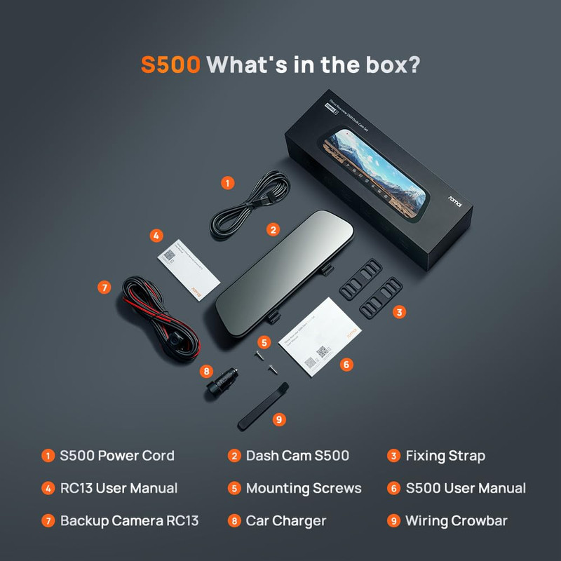 آینه هوشمند خودرو سوِنتی مِی مدل 70mai Rearview Dash Cam S500 به همراه دوربین