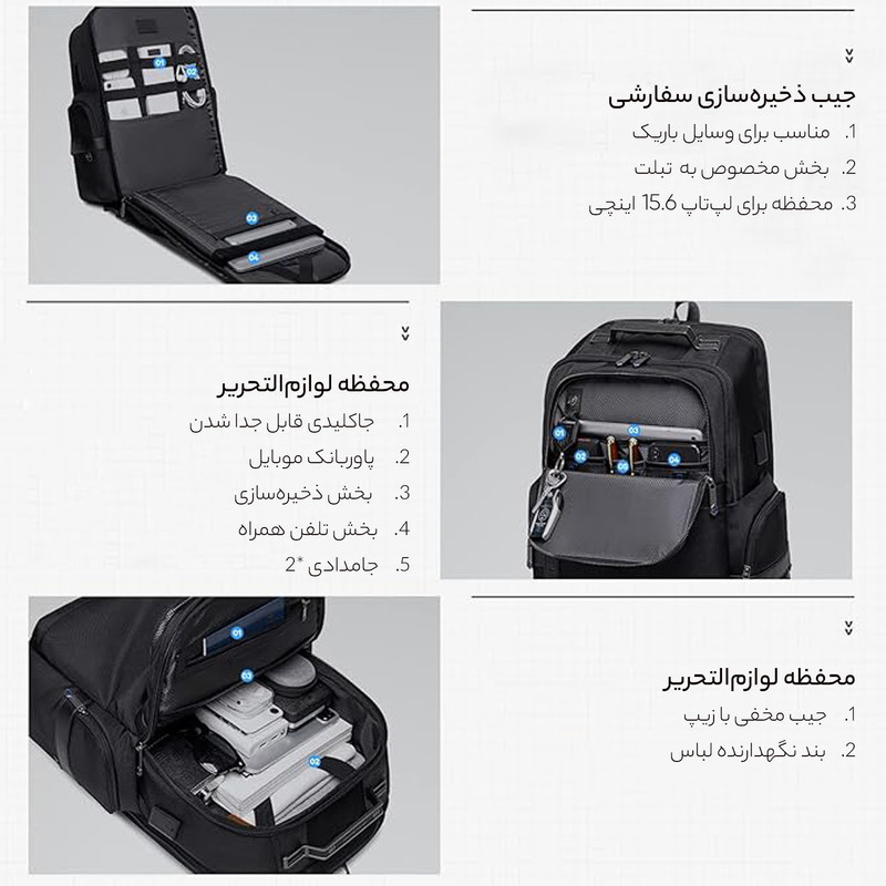 کوله پشتی لپ تاپ آرتیک هانتر مدل  B00449 مناسب برای لپ تاپ 14.1 تا 15.6 اینچی