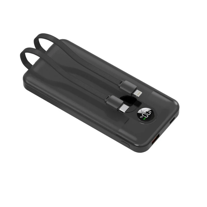 پاوربانک پرودو مدل Integrated Cables ظرفیت 10000 میلی آمپر ساعت