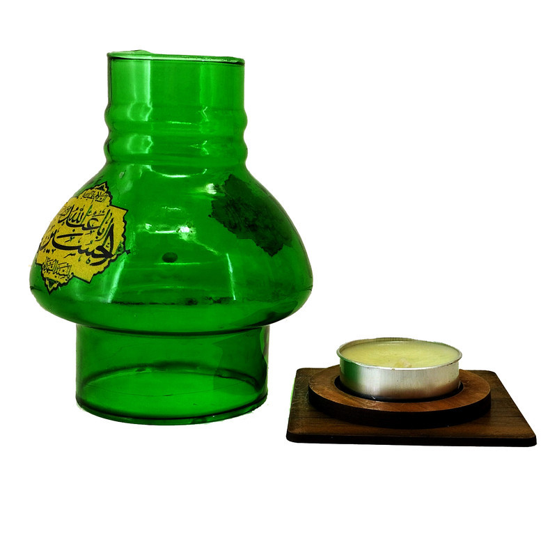 جاشمعی مدل مذهبی پایه چوبی طرح السلام علیک یا اباالفضل ع و السلام علیک یا اباعبدالله ع کد 102667