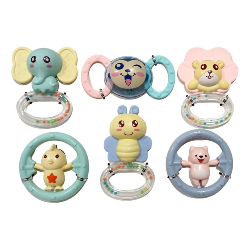 جغجغه ناب سل مدل هانگر مجموعه 6 عددی کد BABY RATTLES  HANGER HAPPY WORLD
