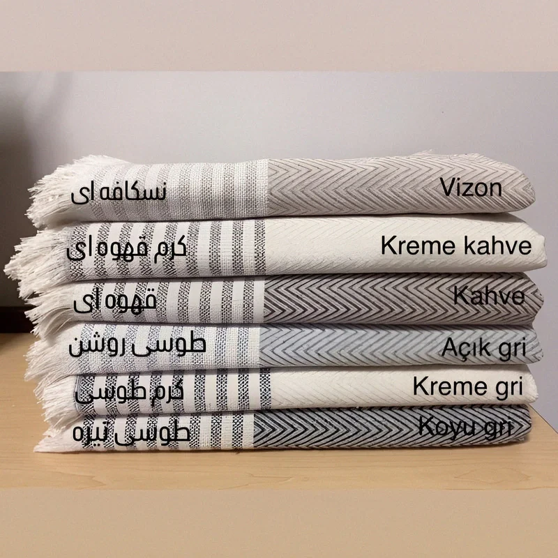 شال مبل و تخت مدل پنبه ترک طرح زیگزاگی سایز 210x170 سانتی متر