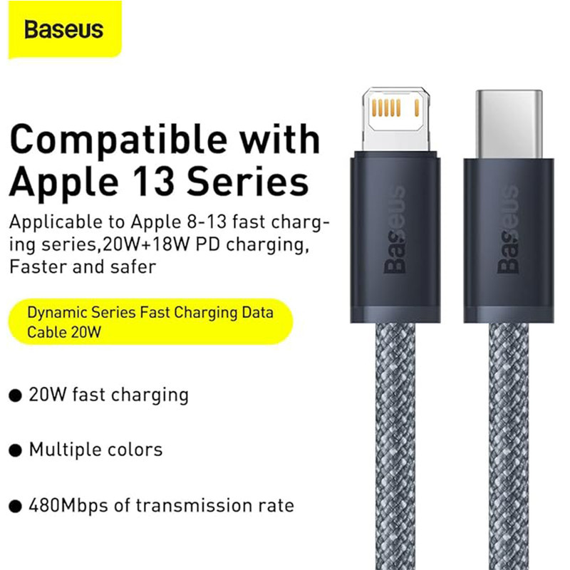 کابل تبدیل لایتنینگ به USB-C باسئوس مدل CALD0001 طول 2 متر