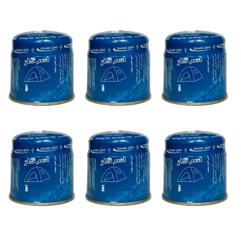 کپسول گاز اتم گاز مدل طارم 190 گرمی بسته 6 عددی