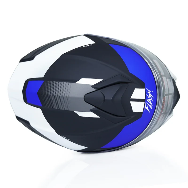 کلاه کاسکت فک متحرک فلش مدل 935sv whiteblue