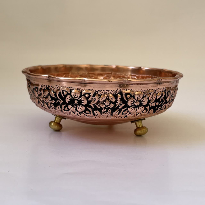آجیل خوری مسی مدل آفتابگردان سه پایه کد ZH321.19