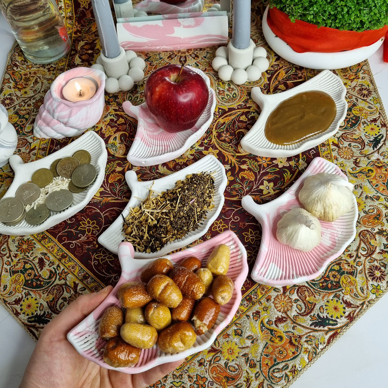 مجموعه ظروف هفت سین 10 پارچه مدل راسپینا