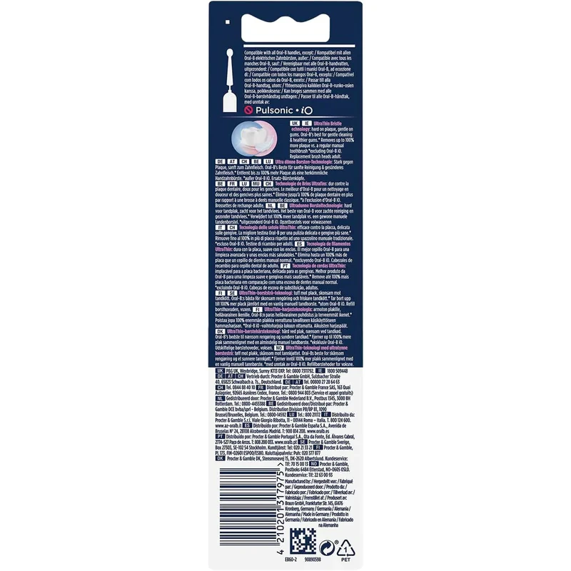 سری یدک مسواک برقی اورال-بی مدل SENSI ULTRATHIN بسته 2 عددی
