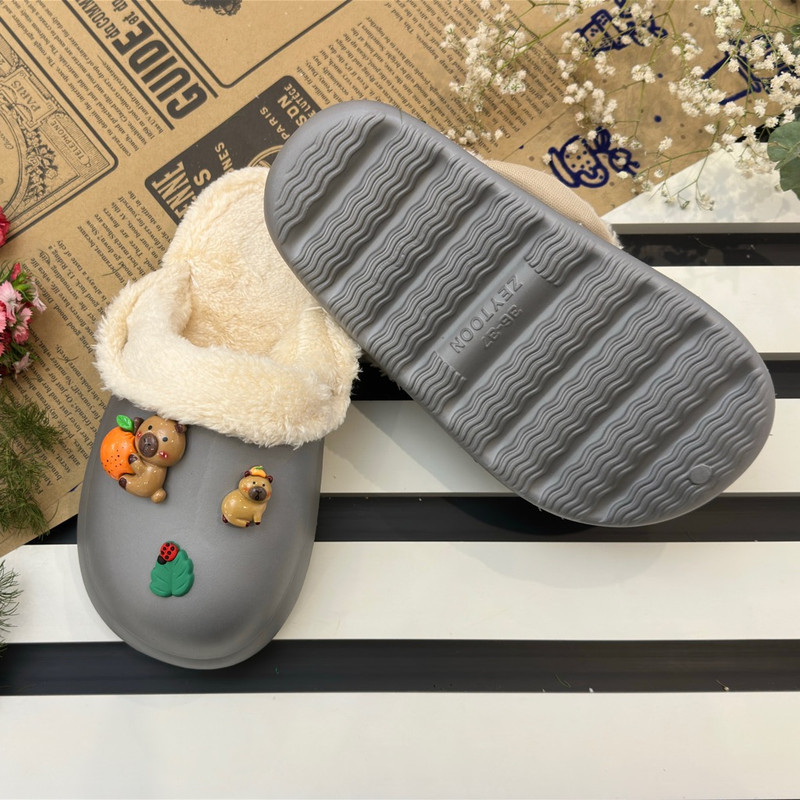 دمپایی حوله ای زیتون مدل کریسمس کد GY