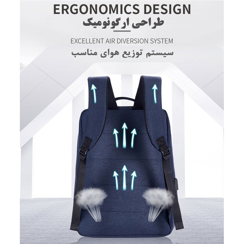 کوله پشتی لپ تاپ مدل 053 مناسب برای لپ تاپ 15.6 اینچی