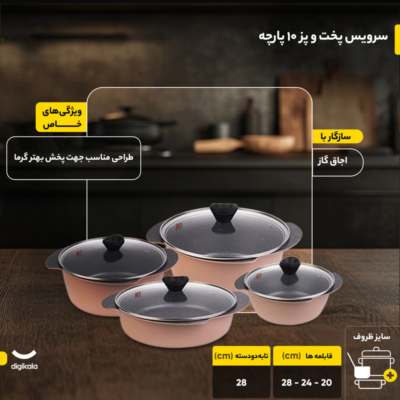 سرویس پخت و پز 10 پارچه تکنو مدل پروانه