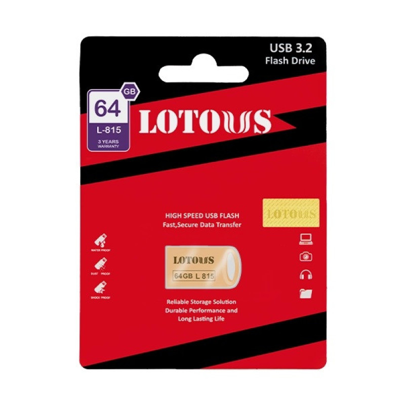 فلش مموری لوتوس مدل L815 ظرفیت 64 گیگابایت با رابط USB3.2