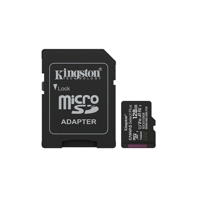 کارت حافظه microSDXC کینگستون مدل CANVAS کلاس 10 استاندارد UHS-I U1 سرعت 100MBps ظرفیت 128 گیگابایت به همراه تبدیل SD