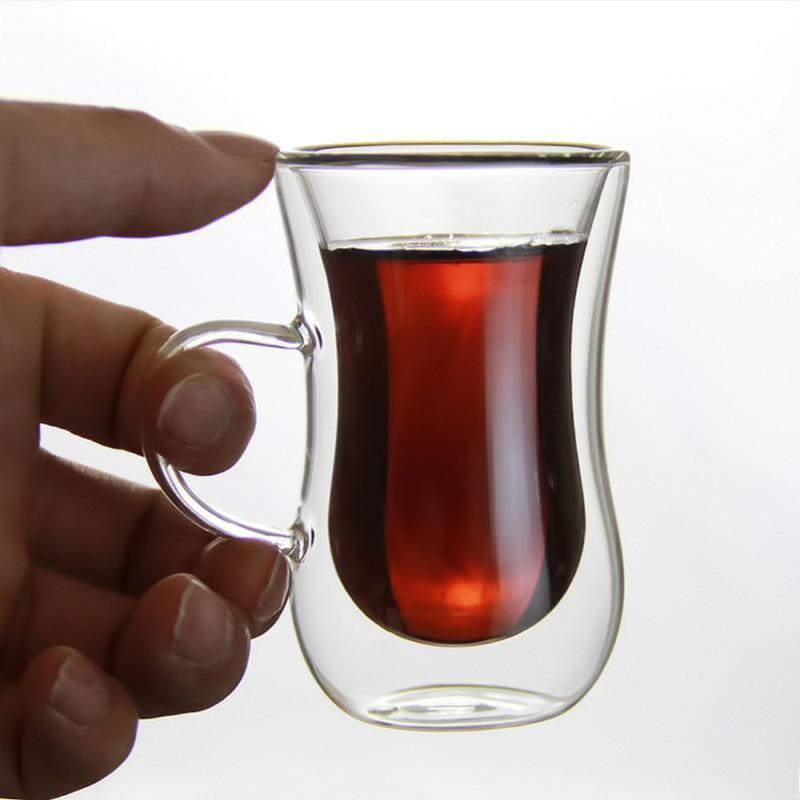 فنجان مدل دوجداره دسته دار کد 80 بسته 6 عددی