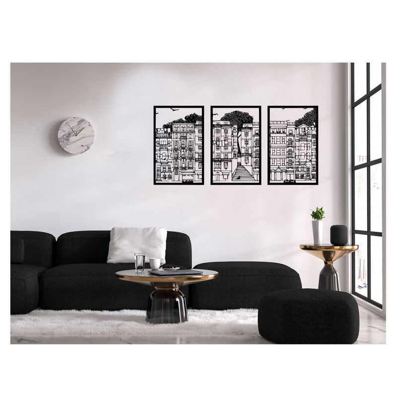 دیوارکوب طرح روستا کد 039 مجموعه 3 عددی