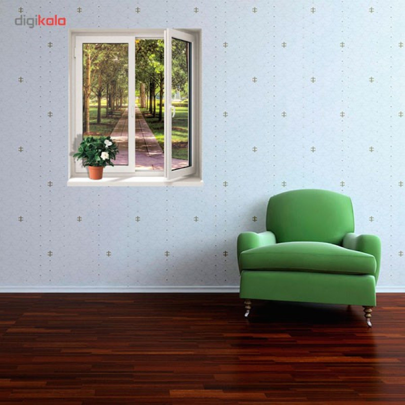 استیکر سه بعدی ژیوار طرح پنجره و باغ