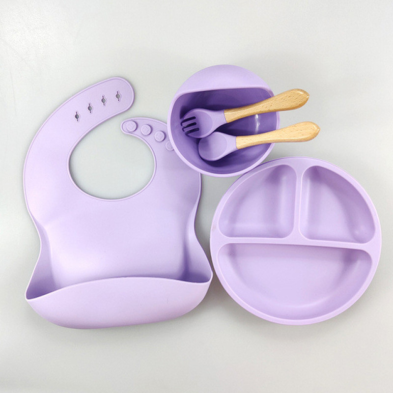 ست ظرف غذا خوری 5 تکه کودک مدل SILICONE
