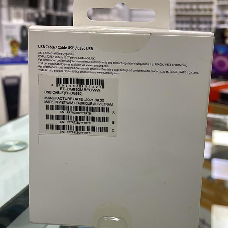 کابل تبدیل USB به USB-C سامسونگ مدل EP-DG930 طول 1.5 متر بسته 2 عددی