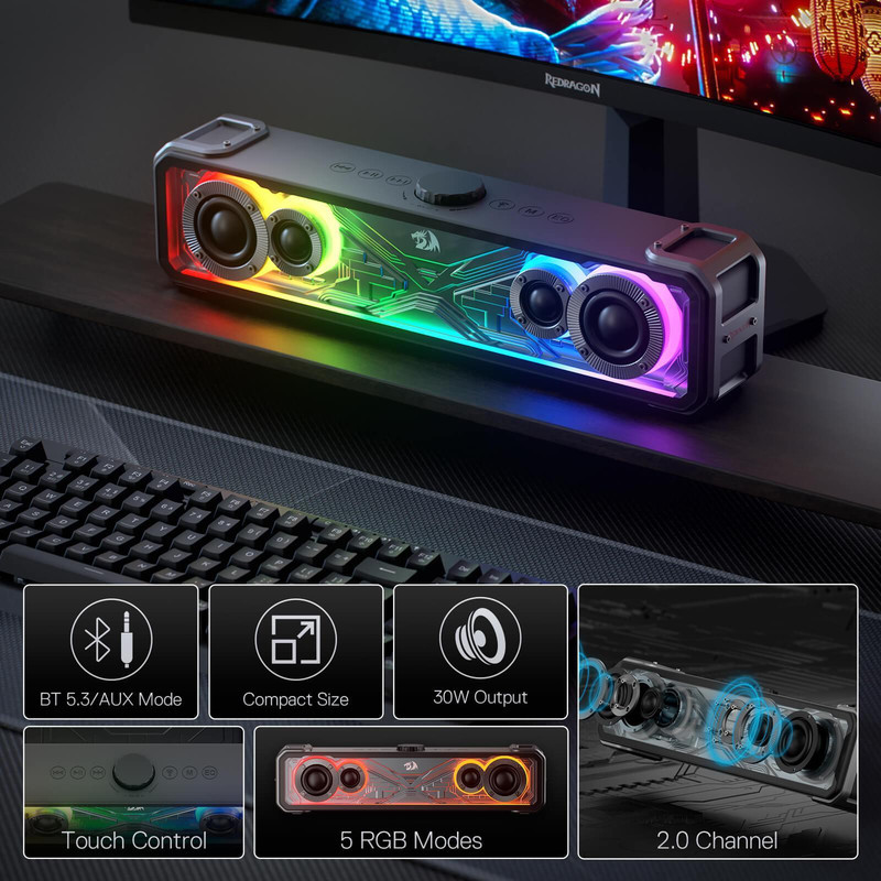 اسپیکر بلوتوثی ردراگون مدل SURGE GS817 RGB