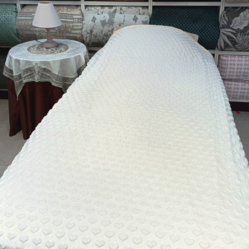پتو دو لایه 1 نفره مدل  کریستال قلبی پشت تدی  سایز 220x160 سانتی‌متر