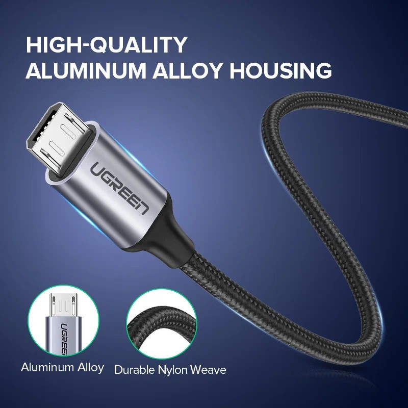 کابل تبدیل USB 2.0 به MICROUSB 2.0 یوگرین مدل US290 طول 2 متر