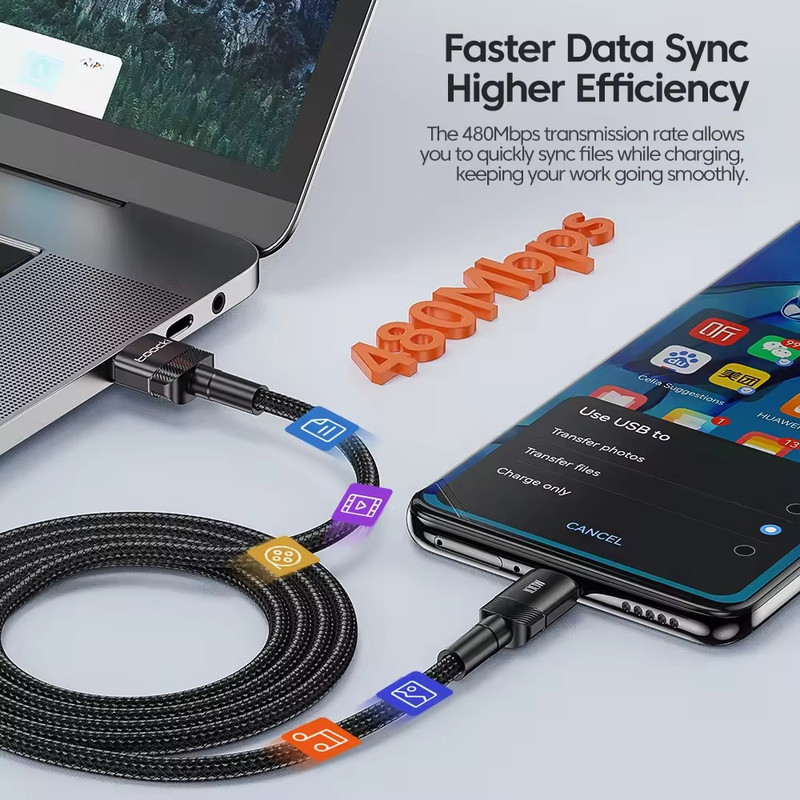 کابل تبدیل USB به USB-C توکی مدل 100W TQ-X12 طول 1 متر