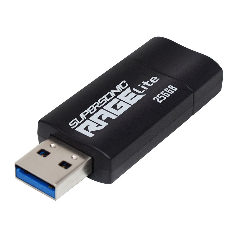 فلش مموری پتریوت مدل Patriot RAGE LITE ظرفیت 256 گیگابایت USB 3.2 Gen 1 با سرعت خواندن 120 مگابایت بر ثانیه، مقاوم در برابر آب، ضربه، شوک، لرزش و گرد و غبار، طراحی کشویی محافظ پورت