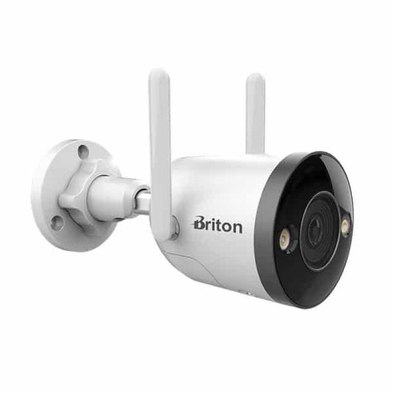 دوربین مداربسته بولت وایرلس برایتون مدل IOT-72B72-TMSC 2 مگاپیکسل با تشخیص حرکت هوشمند، برد دید در شب 25 متر، اتصال Wi-Fi و LAN، استاندارد IP67 و پشتیبانی کارت حافظه تا 256 گیگابایت